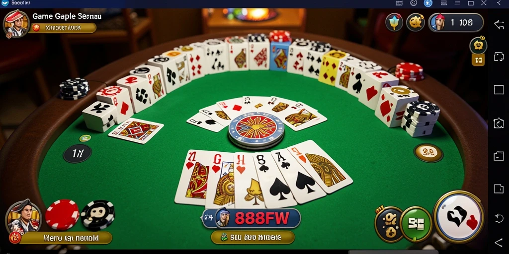 Gameplay seru Gaple di 888FW dengan antarmuka menarik.