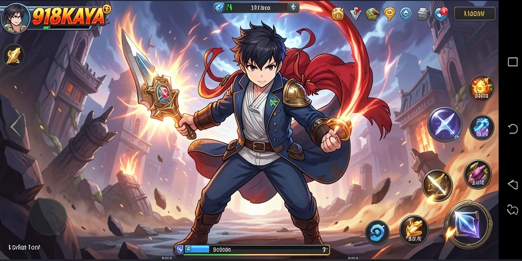 Tampilan gameplay 918KAYA yang dinamis dan penuh warna.