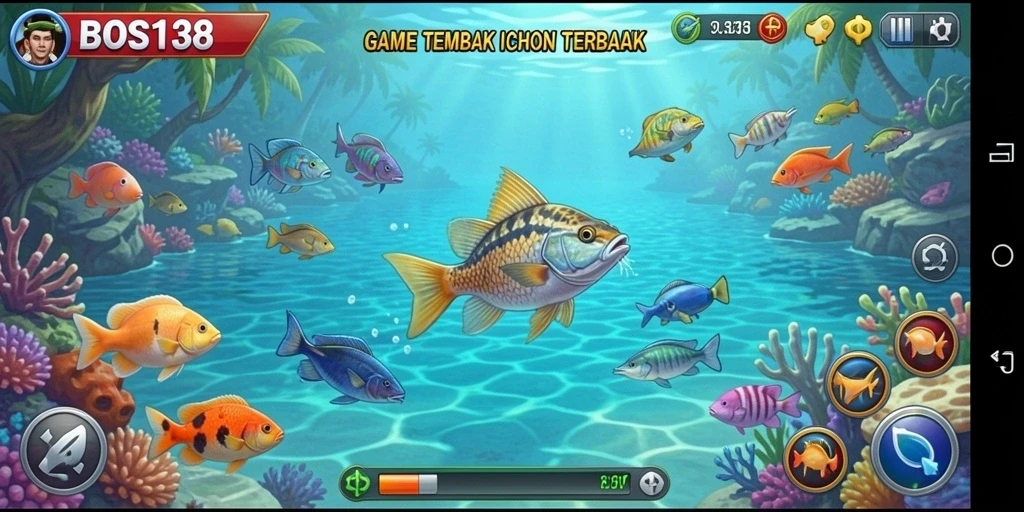 Gameplay seru Tembak Ikan BOS138 dengan berbagai level menantang.