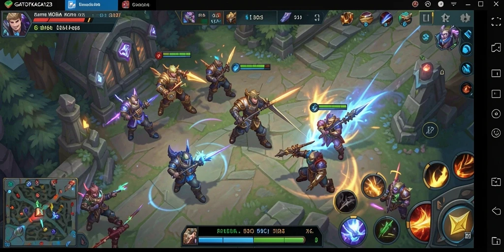 Tampilan aksi seru dalam gameplay GATOTKACA123.
