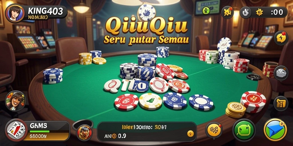 Screenshot KING403 menampilkan momen intens dalam permainan QiuQiu.