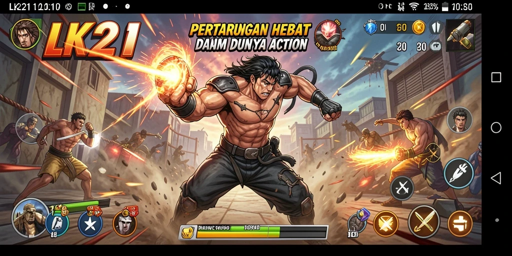Screenshot LK21 menampilkan aksi pertarungan yang seru dan grafis yang memukau.