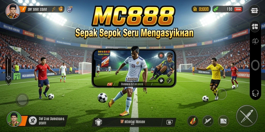 Tampilan gameplay menarik dari MC888 dengan aksi sepak bola nyata.