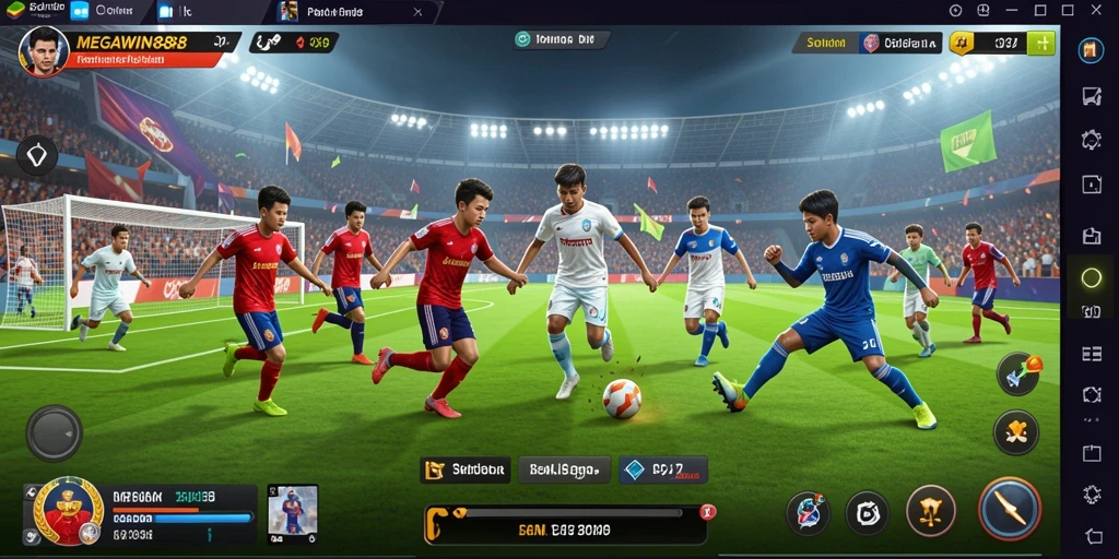 Tampilan menarik dari gameplay sepak bola di MEGAWIN888.