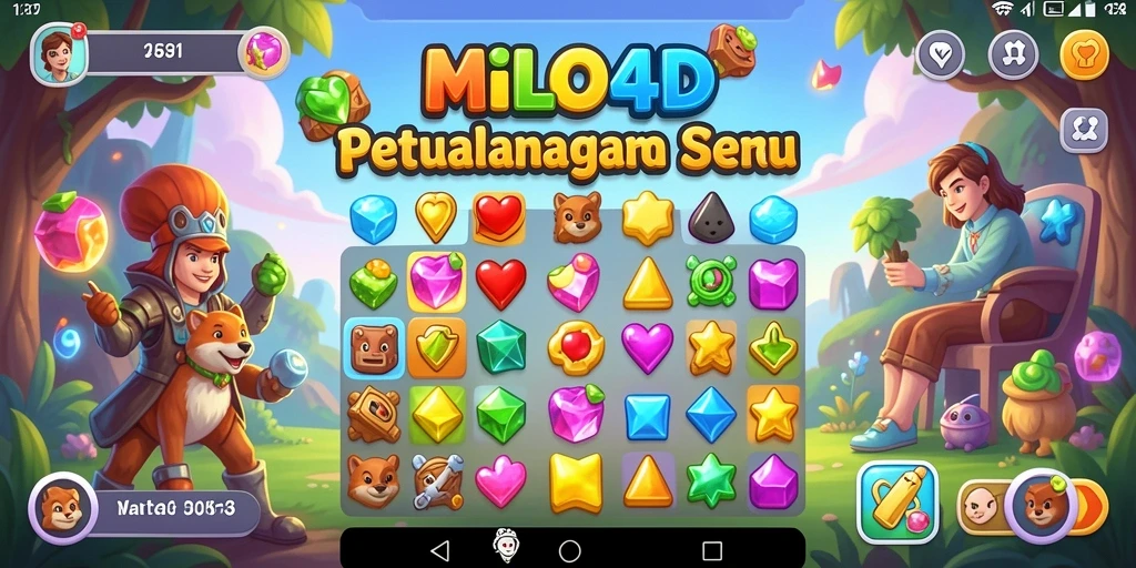 Tampilan gameplay seru dalam MILO4D, hadiah kombinasi item Match-3.