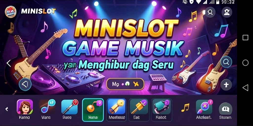 Tampilan permainan MINISLOT dengan grafik yang menarik dan musik menyenangkan.