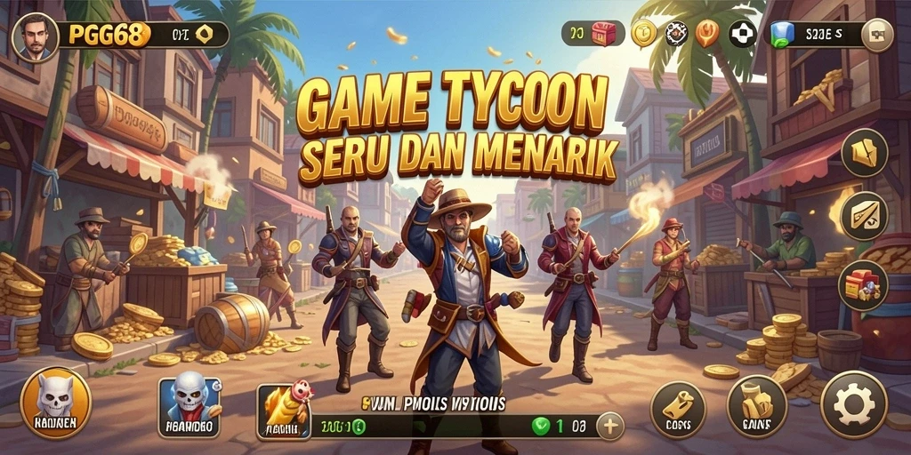 Screenshot game PGG68 menampilkan keseruan simulasi Tycoon.
