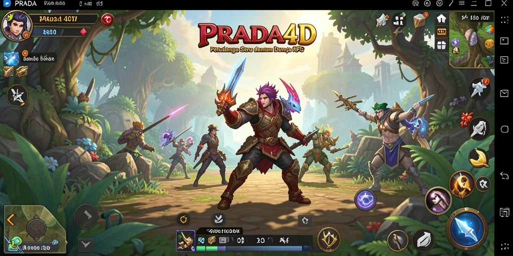 Gameplay seru dalam PRADA4D dengan karakter menarik dan pertempuran epik.