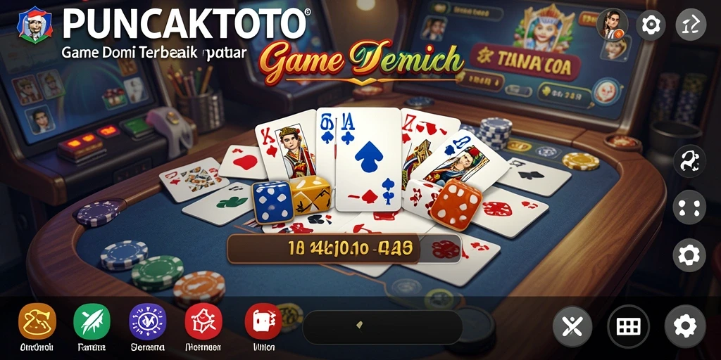 Screenshot PUNCAKTOTO menampilkan gameplay menegangkan dari permainan Domino.