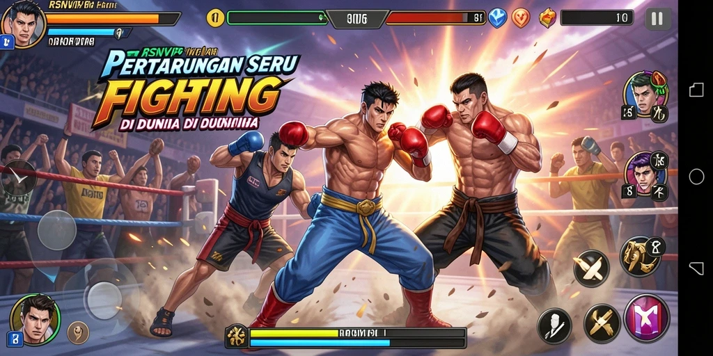Tampilan gameplay pertarungan seru RSNVIP6 dengan grafik berkualitas tinggi.